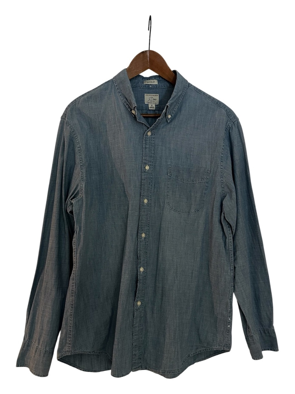 Original J. Crew - Men’s Chambray Long-Sleeve Button-Down Shirt - Washed Blue